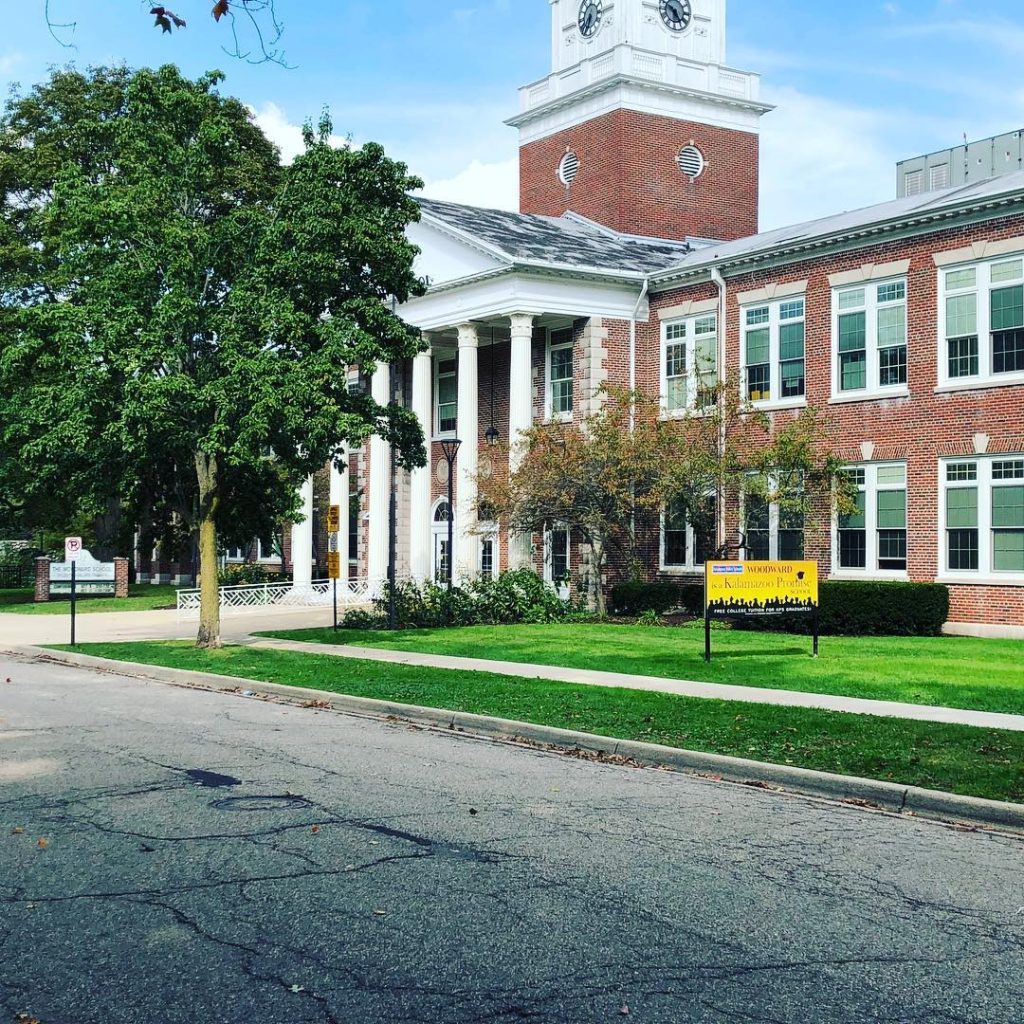 Elementary school building on Kalamazoo’s north side where the author taught, representing early structural roots of the housing-to-prison pipeline.